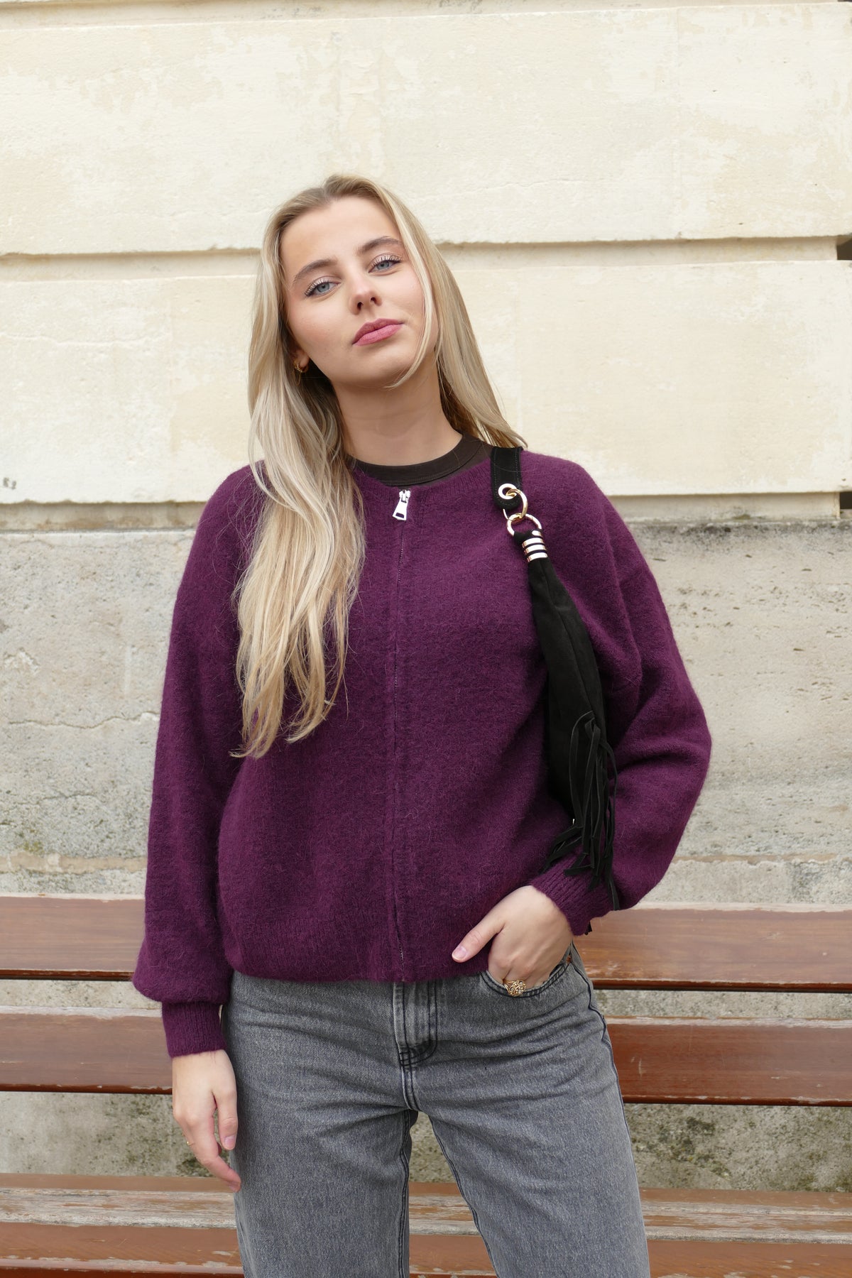 Pull Fanette aubergine