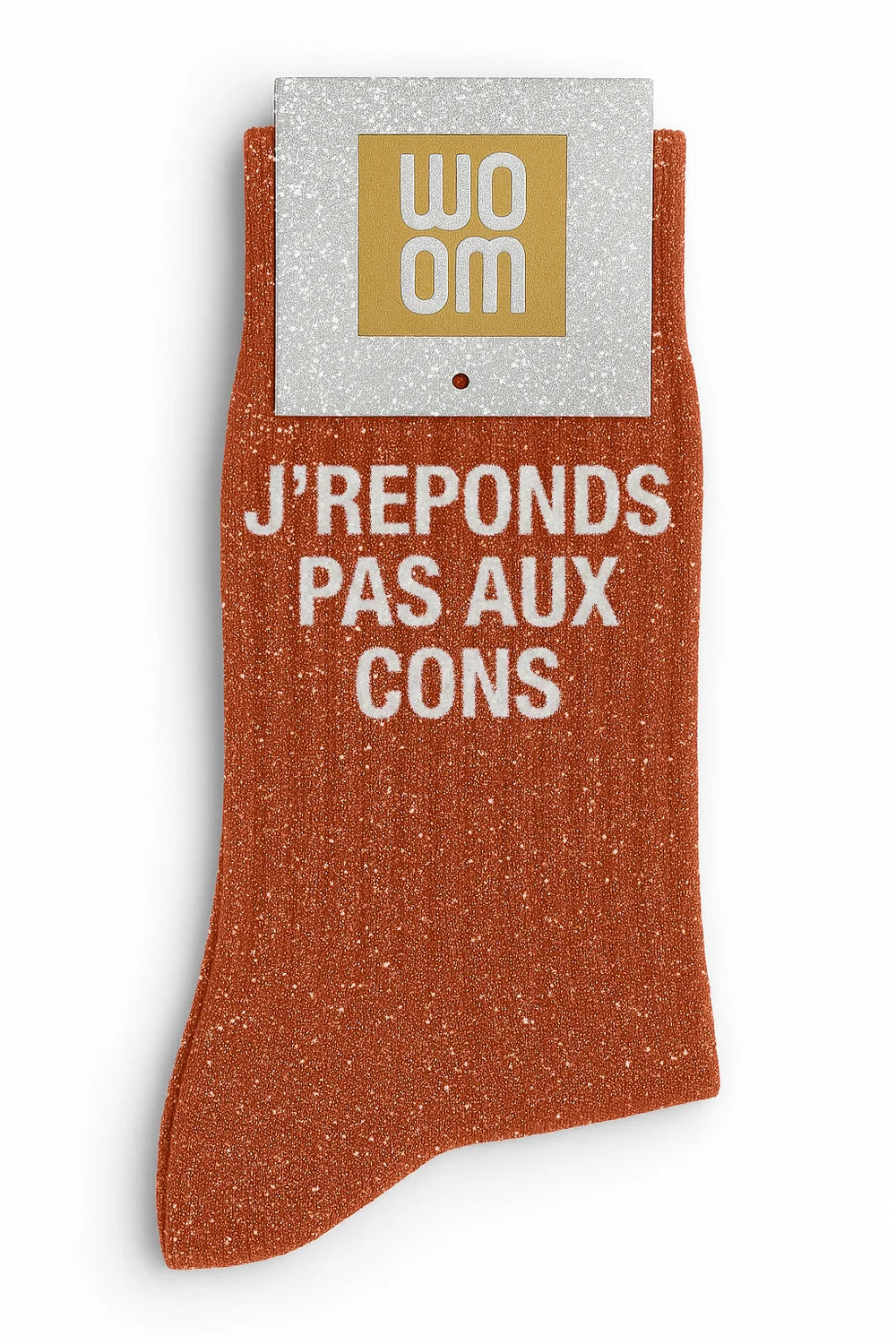 Chaussette à paillettes J’repond pas aux cons