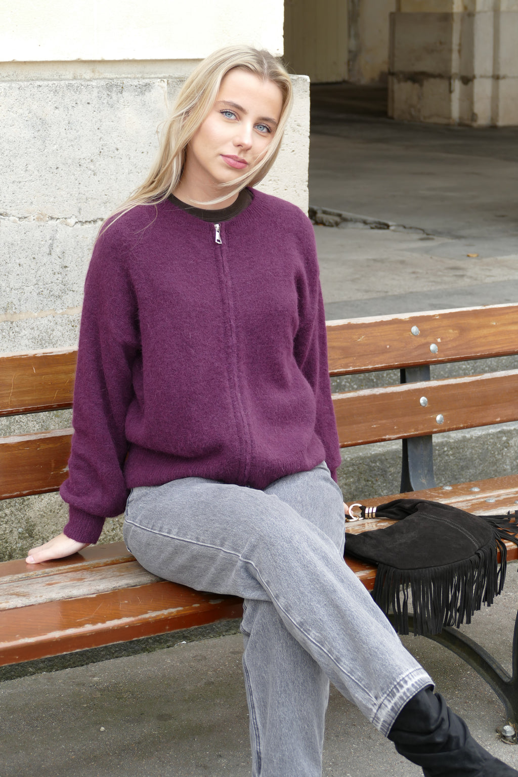 Pull Fanette aubergine