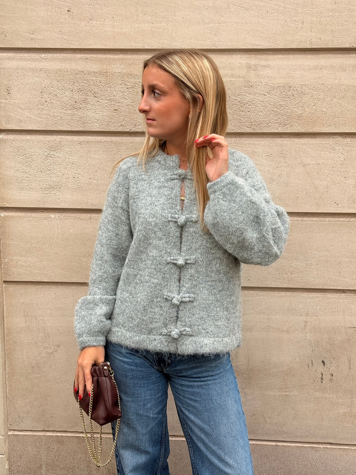 Pull Delphine gris