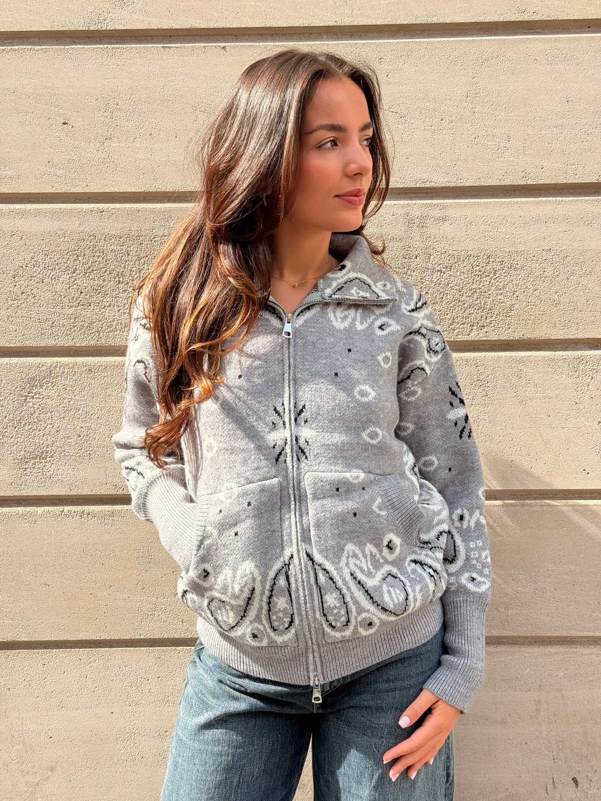 Gilet Bandana gris