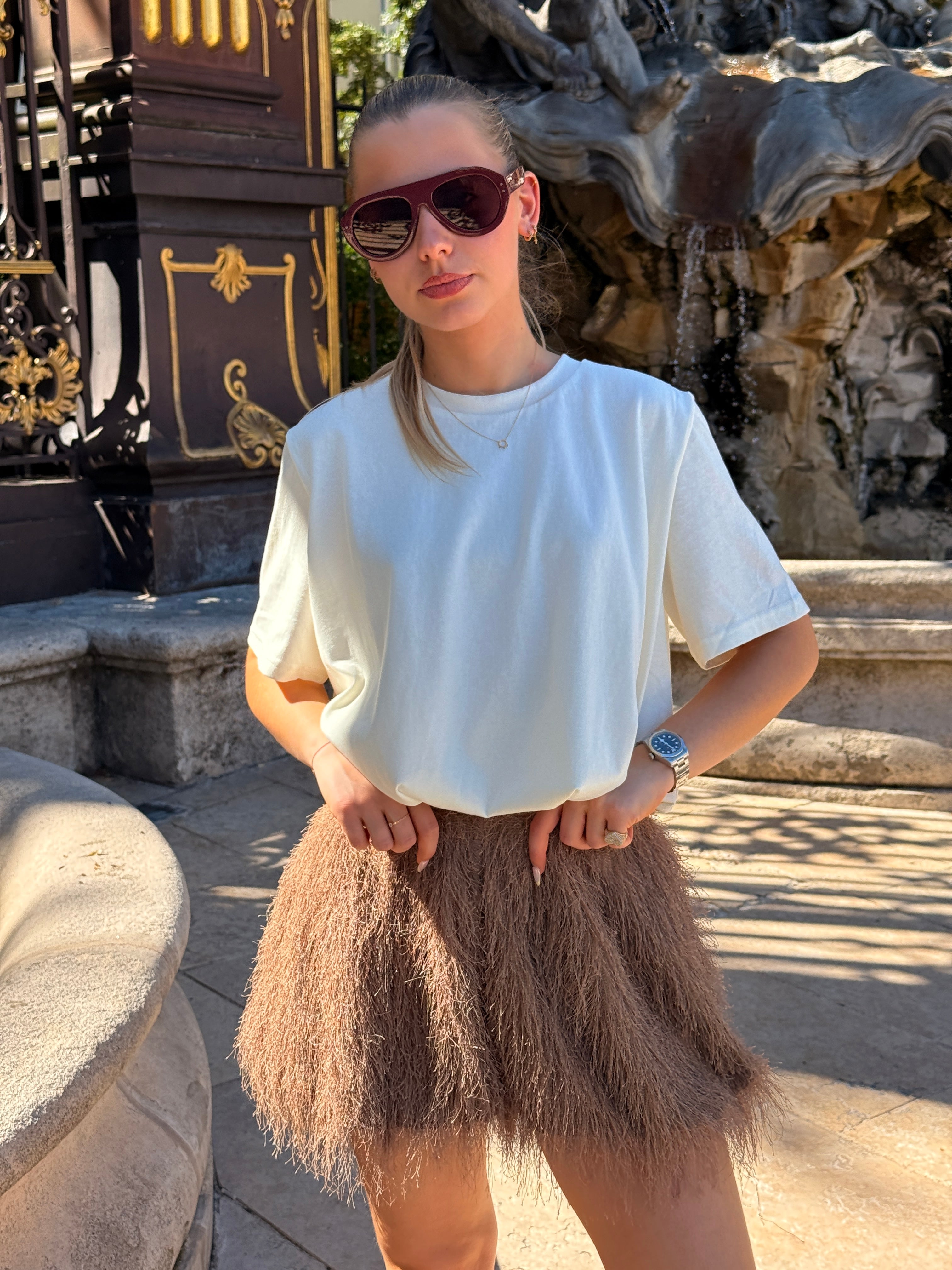 Short frange taupe