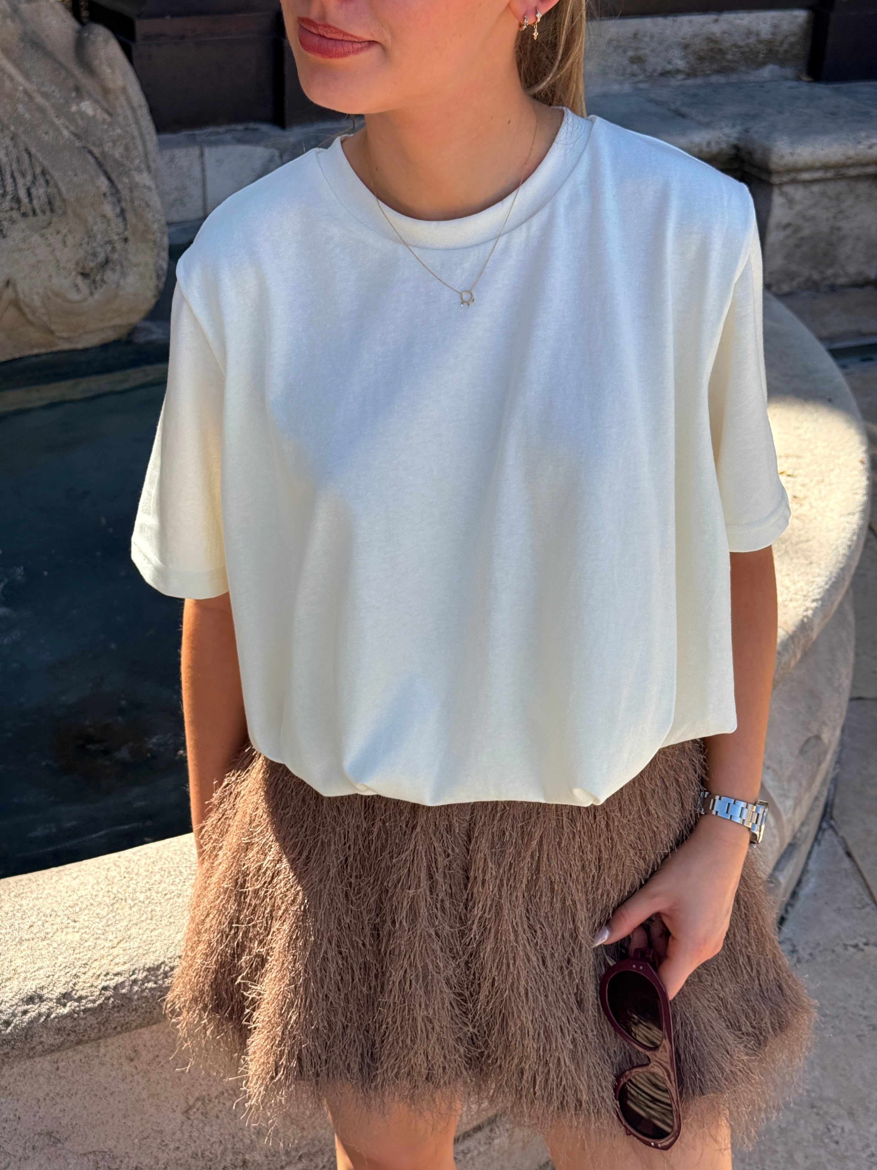 Short frange taupe