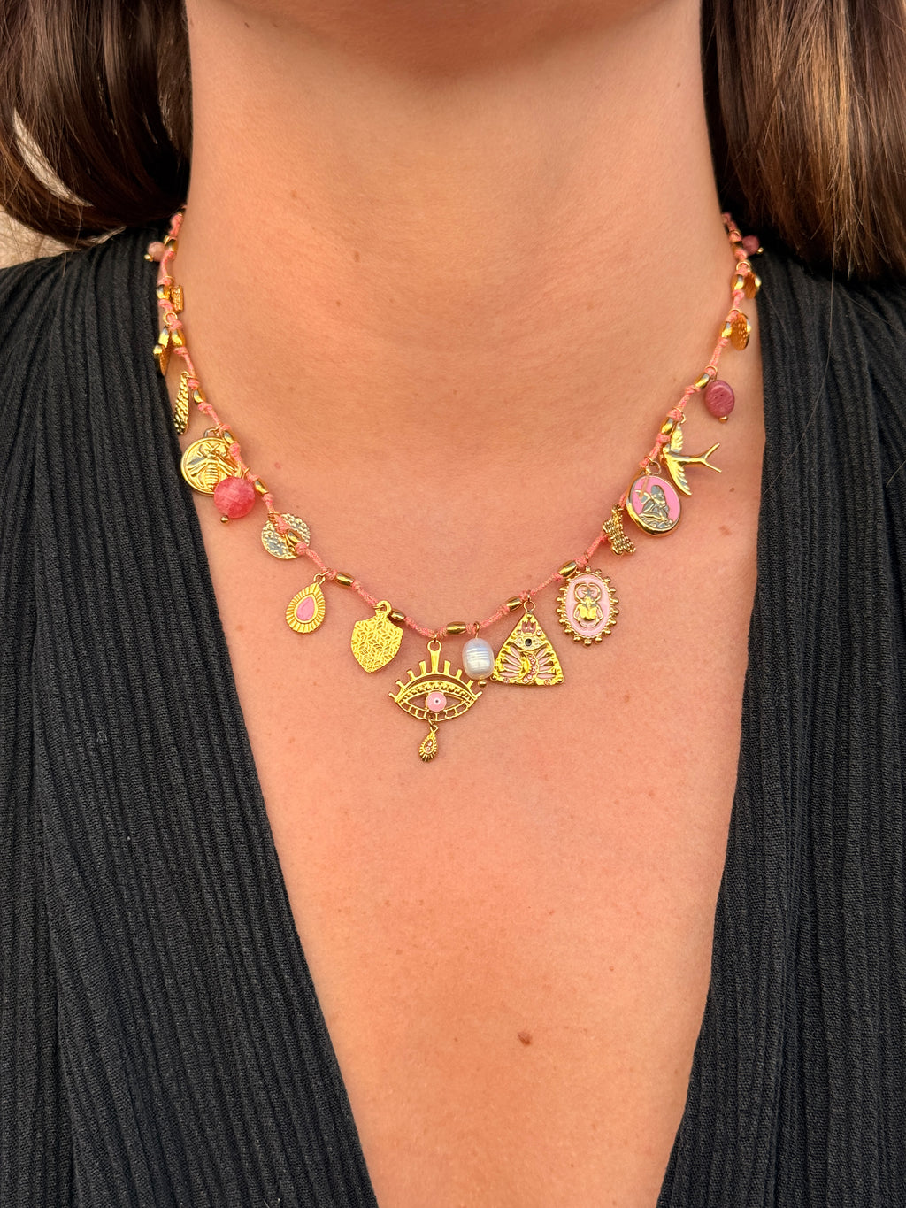 Collier Berenice rose