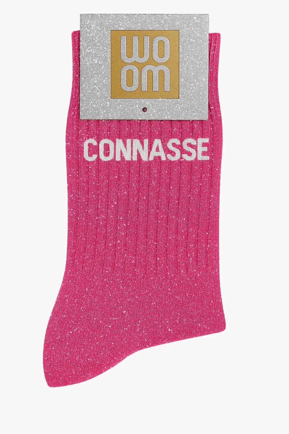Chaussette à paillettes Connasse rose