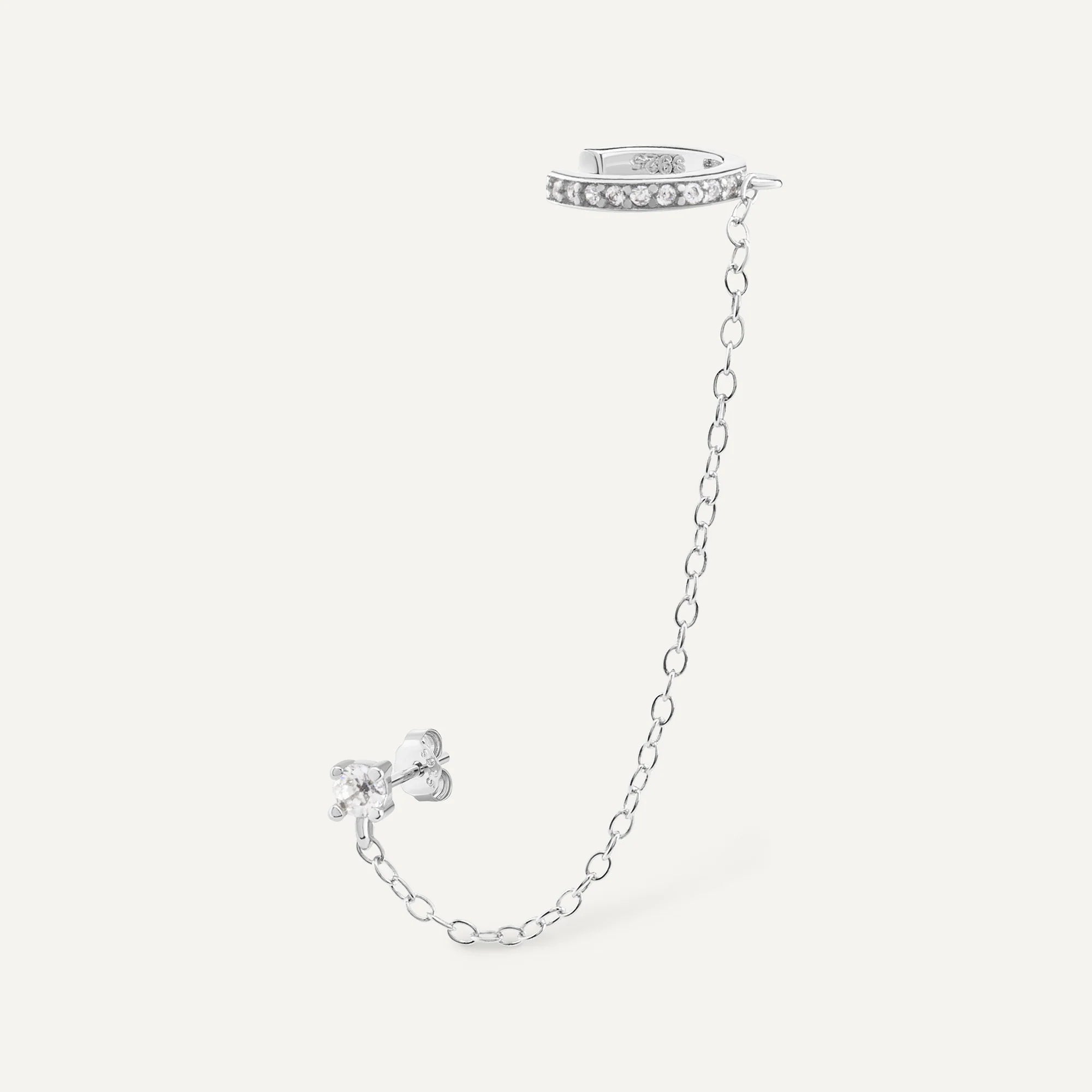 Boucle d'oreille Sicile argenté